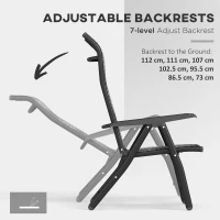 Outsunny 2PCs Outdoor Wicker Folding Chairs with Adjustable Backrest, Mixed Grey(m-5)