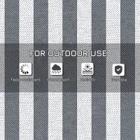 Outsunny Reversible Outdoor RV Rug, Patio Floor Mat, 9' x 18' Plastic Straw Rug for Backyard, Deck, Beach, Camping, Grey & White(m-6)