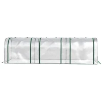 Outsunny 10' x 3' x 2.5' Portable Mini Tunnel Greenhouse with 3 Zipped Doors, Easy Assembly, Clear(m-10)
