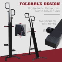 Soozier Folding Vertical Climber Exercise Machine, Height Adjustable Climbing Machine, Stair Stepper with LCD Monitor and Transport Wheels for Full Body Workout(m-5)