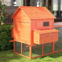 PawHut 145" Wooden Chicken Coop with Run & Inner Hen House Space(m-8)