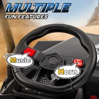 Qaba 24V 2 Seater Electric Car for Kids w/ Remote Control, 4 Wheels Spring Suspension, Soft Start, Storage, Sunshade, Black(m-9)