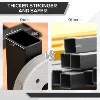 Soozier Heavy Duty Multi-Function Power Tower Exercise Workout Station Strength Training w/ Stand Rod for Home Gym(m-7)