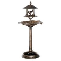 Outsunny 3-in-1 Garden Bird Bath Bowl Pedestal with Bird Feeder, Large Water Basin, Underneath Flower Planter, Bronze(m-11)