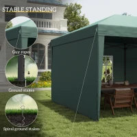 Outsunny 10' x 20' Pop Up Canopy Tent with 4 Sidewalls, Instant Gazebo with Carry Bag for Garden, Patio, Green(m-7)