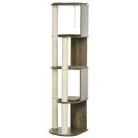 PawHut 65" Corner Modern Cat Tree Tall for Climbing, Large Multilevel Cat Tower with Scratching Posts, Small-Fit Kitten Tower with Sisal, Cream White(m-11)