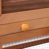 PawHut Two-Level Rabbit Hutch Small Animal House Pet Bunny Cage Home w/ Outdoor Run Water & UV Resistant Roof Access Ramp Natural Finish Guinea Pig Bunny Hamster Habitat(m-9)