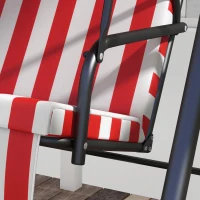 Outsunny 3-Seater Outdoor Porch Swing with Adjustable Canopy, Patio Swing Chair for Garden, Poolside, Backyard, Red(m-10)