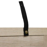 HOMCOM Farmhouse Double Door Coffee Bar Cabinet, Console Table, Sideboard Buffet Cabinet with Bottom Shelf for Entryway, Living Room, Oak(m-9)