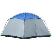 Outsunny 12' x 12' Screen House Room, 8 Person Camping Tent w/ Carry Bag and 4 Mesh Walls for Hiking, Backpacking, and Traveling, Easy Set Up, Royal Blue(m-11)
