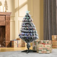 HOMCOM 3ft Pre-Lit LED Optical Fiber Christmas Tree w/ Stand(m-8)
