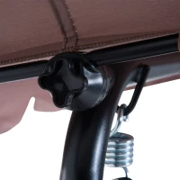 Outsunny 3-Seat Outdoor Patio Swing Chair with Removable Cushion, Steel Frame Stand and Adjustable Tilt Canopy for Patio, Garden, Poolside, Balcony, Backyard, Brown(m-9)