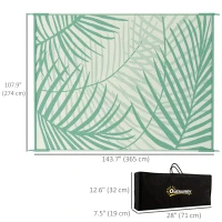 Outsunny Reversible Outdoor Rug with Carry Bag, 9' x 12' Waterproof Rug, Portable RV Camping Carpet for Backyard(m-3)