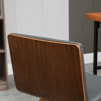 HOMCOM 28" Swivel Bar Set of 2 Height Bar Stools, Armless Upholstered Barstools Chairs with Soft Padding Seat and Wood Legs, Grey(m-7)