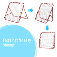 HOMCOM Volleyball Rebounder Net Football Training Aid Kickback Target Play Red(m-4)