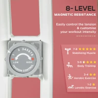 Soozier Foldable Exercise Bike Indoor Stationary Bike w/ 8-Level Magnetic Resistance LCD Screen Phone Holder for Home Gym Pink(m-6)