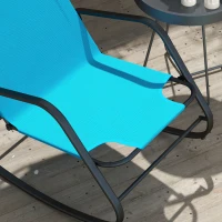 Outsunny Garden Rocking Chair Outdoor Indoor for Patio, Balcony, Porch, Light Blue(m-9)