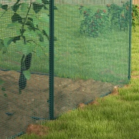 Outsunny 10 x 6.5ft Crop Cage, Garden Plant Protector with Two Zippered Doors, Storage Bag and Ground Stakes, Green(m-9)