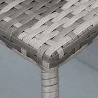 Outsunny 18" Rattan Coffee Table Outdoor Side Table Patio Wicker Furniture, Small Square with All-Weather PE for Garden, Balcony, Backyard, Poolside, Grey(m-10)