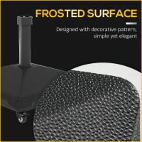 Outsunny Umbrella Base with Wheels, Fillable Base Holder with Steel Pole, Parasol Stand for Patio, Outdoor, Backyard, Black(m-9)