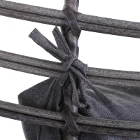 Outsunny Patio Wicker Egg Chair w/ Soft Cushion, Teardrop Cuddle Seat, Outdoor / Indoor Patio Chair, PE Plastic Rattan Furniture with Adjustable Height Feet Pads, Gray(m-9)