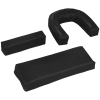 Outsunny 2PCS Adjustable Outdoor Lounge Chair, Garden Folding Chaise Lounge with Face Hole Reclining Tanning Chair Seat, Folding Camping Beach Lounging Bed w/ Head Support Black(m-10)