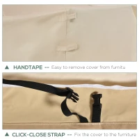 Outsunny 84B-059 129.9-Inch Oval Patio Table and Chair Set Cover, Beige/Coffee Sofa Set(m-7)