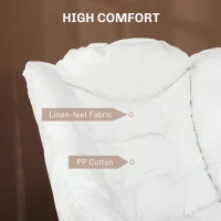 HOMCOM Modern Accent Chair, Armchair with Side Pockets and Solid Steel Legs, Comfy Reading Chair for Living Room, Cream White(m-4)