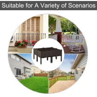 Outsunny 4-piece Raised Garden Bed PP Raised Flower Bed Plant Stand Stackable Vegetable Herb Grow Box(m-7)