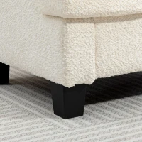 HOMCOM Modern Armchair, Upholstered Chenille Accent Chair with Wood Frame and Back Pillow for Living Room, Cream White(m-10)