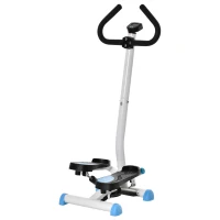 Soozier Twist Stepper Exercise Machine with Adjustable Resistance, LCD Screen - White & Blue(m-11)