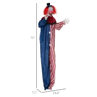 HOMCOM 6' Clown Animatronic, Life Size Outdoor Halloween Decoration with Motion Activated Sound & Light Up Eyes(m-3)