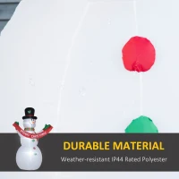 HOMCOM Inflatable Snowman Christmas Yard Outdoor Decoration with Banner LED Lights(m-5)