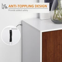 HOMCOM Modern Sideboard, Buffet Cabinet, Console Table with Adjustable Shelves, Anti-Topple Design, and Large Countertop, Brown(m-6)