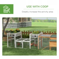 PawHut 7.3' x 3.6' Wooden Chicken Coop Combinable Design with Storage Shelf for 2-4 Chickens, Ducks, Goose, Rabbits, White(m-6)