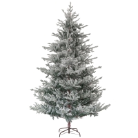 HOMCOM 9 Foot Artificial Nordic Pine Christmas Tree with Snow, Easy Assembly, Hinged Xmas Tree for Home Office Holiday