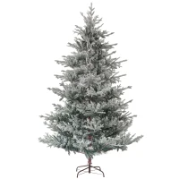 HOMCOM 9 Foot Artificial Nordic Pine Christmas Tree with Snow, Easy Assembly, Hinged Xmas Tree for Home Office Holiday(m-1)