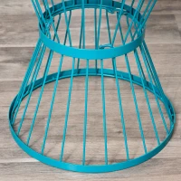 Outsunny 16" Steel Patio Side Table, Garden End Table with Hourglass Design, Accent Table for Outdoor and Indoor Use, Blue(m-9)