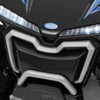 Qaba Kids ATV, 6V Battery Powered Electric Vehicle with Headlights, Music, Forward/Reverse Switch for 18-36 Months, Black(m-10)