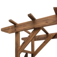 Outsunny 79" Plant Trellis, Arched Garden Arbour with Pergola Style Roof, Fir Wood Frame for Climbing Vines(m-9)