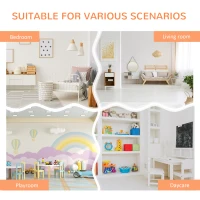 HOMCOM Kids Bookcase, Toy Storage Organizer Cabinet, Children Display Bookshelf with Drawers for Toys, Clothes, Books, Natural Wood Color(m-6)