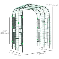 Outsunny Arched Garden Trellis, 8 FT Tall Metal Plant Trellis Support with Trellis Netting for Climbing Plants(m-3)