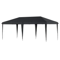 Outsunny 10' x 20' Pop Up Canopy Tent, Upgraded Heavy Duty Tents for Parties, Outdoor Instant Gazebo Sun Shade Shelter with Carry Bag, for Catering, Events, Wedding, Backyard BBQ, Black(m-11)