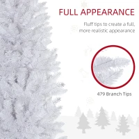 HOMCOM 6ft Tall Pencil Artificial Christmas Tree with 479 Branch Tips with Steel Base, White(m-5)