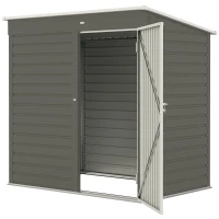 Outsunny 6' x 4' Outdoor Garden Shed, Metal Storage Shed with Lockable Door and Gloves for Backyard Garden Patio, Light Gray(m-1)