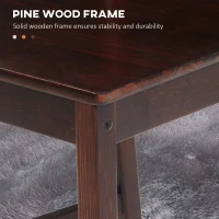 HOMCOM Wooden Dining Chairs Set of 2, Kitchen Chairs with Slat Back, Solid Structure for Living Room and Dining Room, Coffee(m-6)