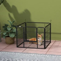 PawHut Metal Pet Playpen with Gate Indoor Outdoor for Small Animal(m-9)