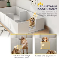 PawHut Whelping Box for Dogs and Puppies w/ Waterproof Pee Pad & Adjustable Door for Large, Medium, Small Dogs,96" x 47" x 19"(m-4)