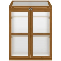 Outsunny Wooden Cold Frame Greenhouse Small Mini Planter Box, 30" L x 24" W x 44" H, Brown(m-11)