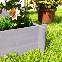 Outsunny Wooden Elevated Planter Box with Trellis for Climbing Plants, 3 Tier Raised Garden Bed for Garden, Outdoor, Grey(m-9)